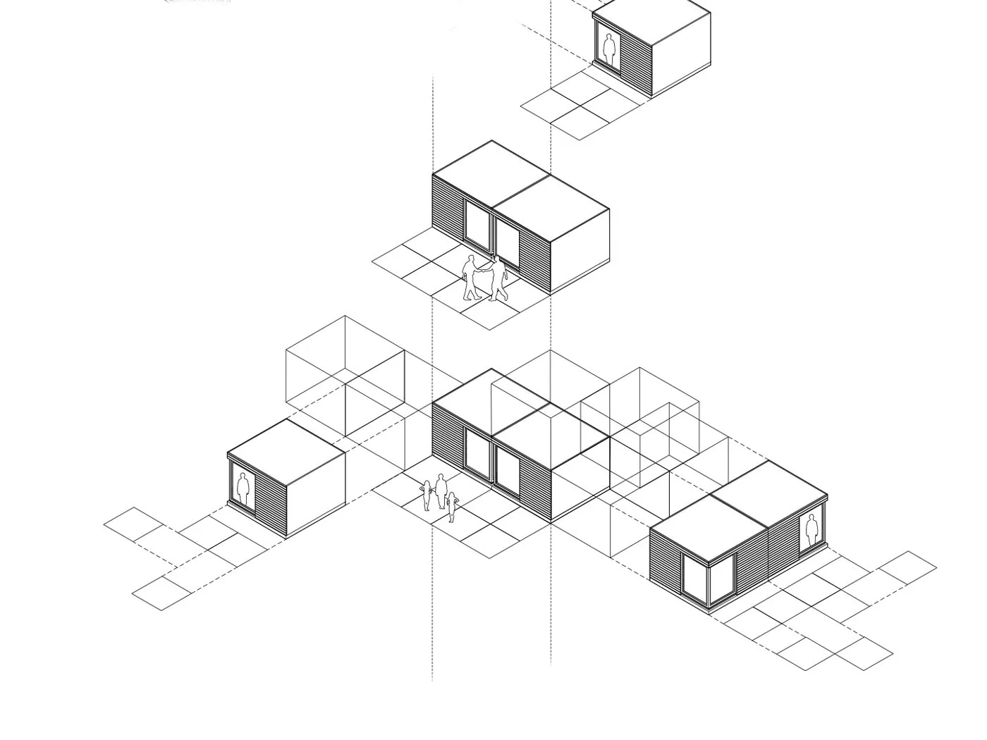 Existenzoptimum, axonometric drawing
